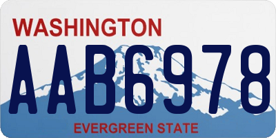 WA license plate AAB6978