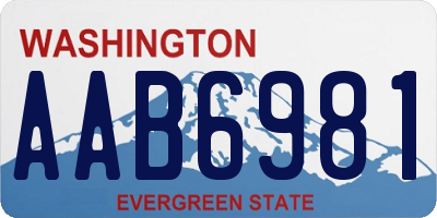 WA license plate AAB6981