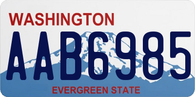 WA license plate AAB6985