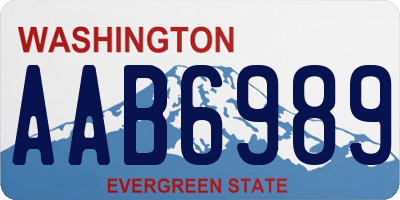 WA license plate AAB6989