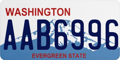 WA license plate AAB6996