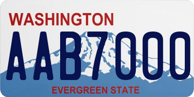 WA license plate AAB7000