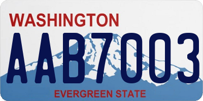 WA license plate AAB7003