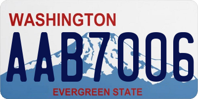 WA license plate AAB7006
