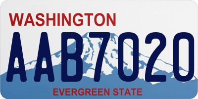WA license plate AAB7020