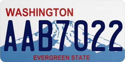 WA license plate AAB7022
