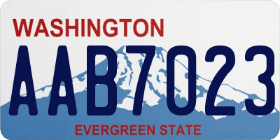 WA license plate AAB7023