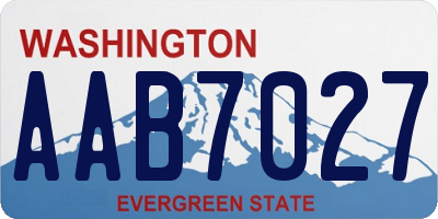 WA license plate AAB7027