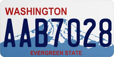 WA license plate AAB7028