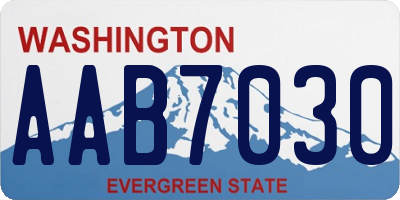WA license plate AAB7030