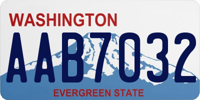 WA license plate AAB7032