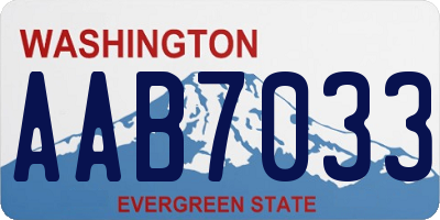 WA license plate AAB7033