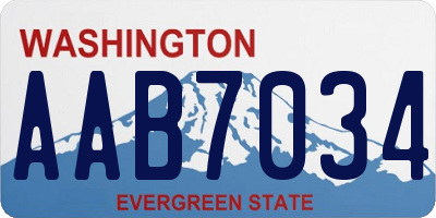 WA license plate AAB7034