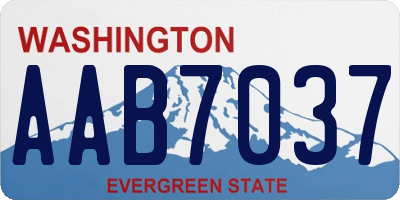 WA license plate AAB7037