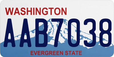 WA license plate AAB7038