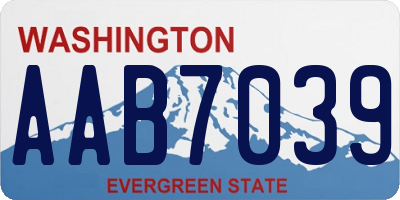 WA license plate AAB7039