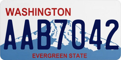 WA license plate AAB7042