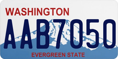 WA license plate AAB7050