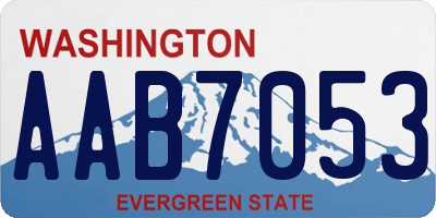 WA license plate AAB7053