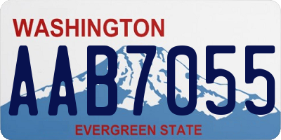 WA license plate AAB7055
