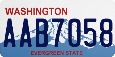 WA license plate AAB7058