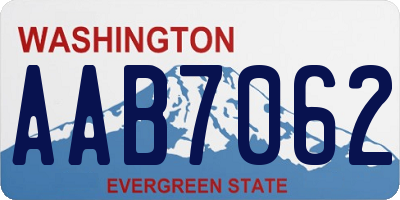 WA license plate AAB7062