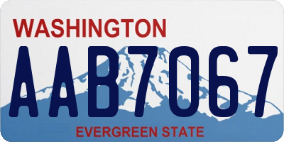 WA license plate AAB7067