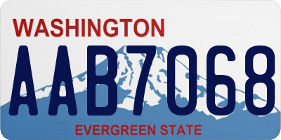 WA license plate AAB7068