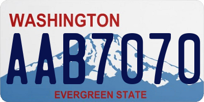 WA license plate AAB7070