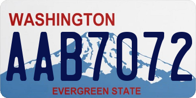 WA license plate AAB7072