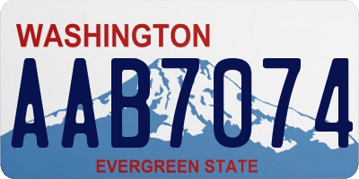 WA license plate AAB7074