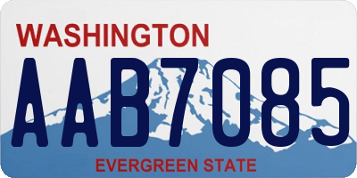 WA license plate AAB7085