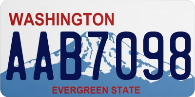 WA license plate AAB7098