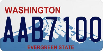 WA license plate AAB7100