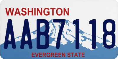 WA license plate AAB7118