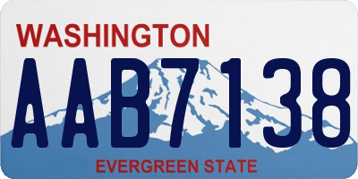 WA license plate AAB7138