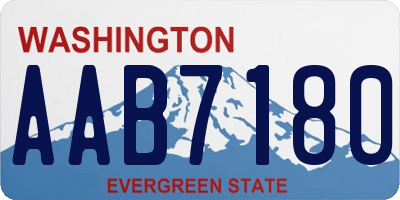 WA license plate AAB7180