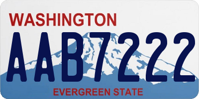 WA license plate AAB7222