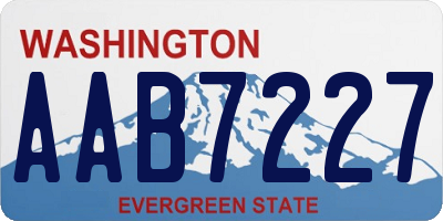 WA license plate AAB7227