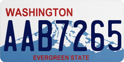 WA license plate AAB7265