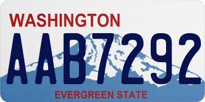 WA license plate AAB7292