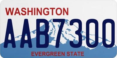 WA license plate AAB7300