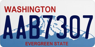 WA license plate AAB7307