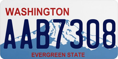 WA license plate AAB7308