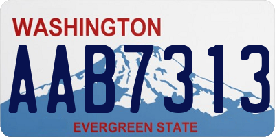 WA license plate AAB7313