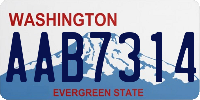 WA license plate AAB7314