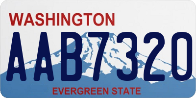 WA license plate AAB7320