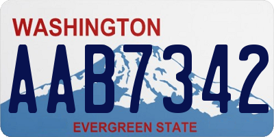 WA license plate AAB7342
