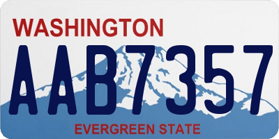 WA license plate AAB7357