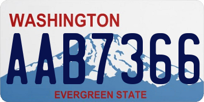 WA license plate AAB7366